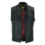 USA SOA7 Premium Waistcoat front open showcasing paisley print lining.
