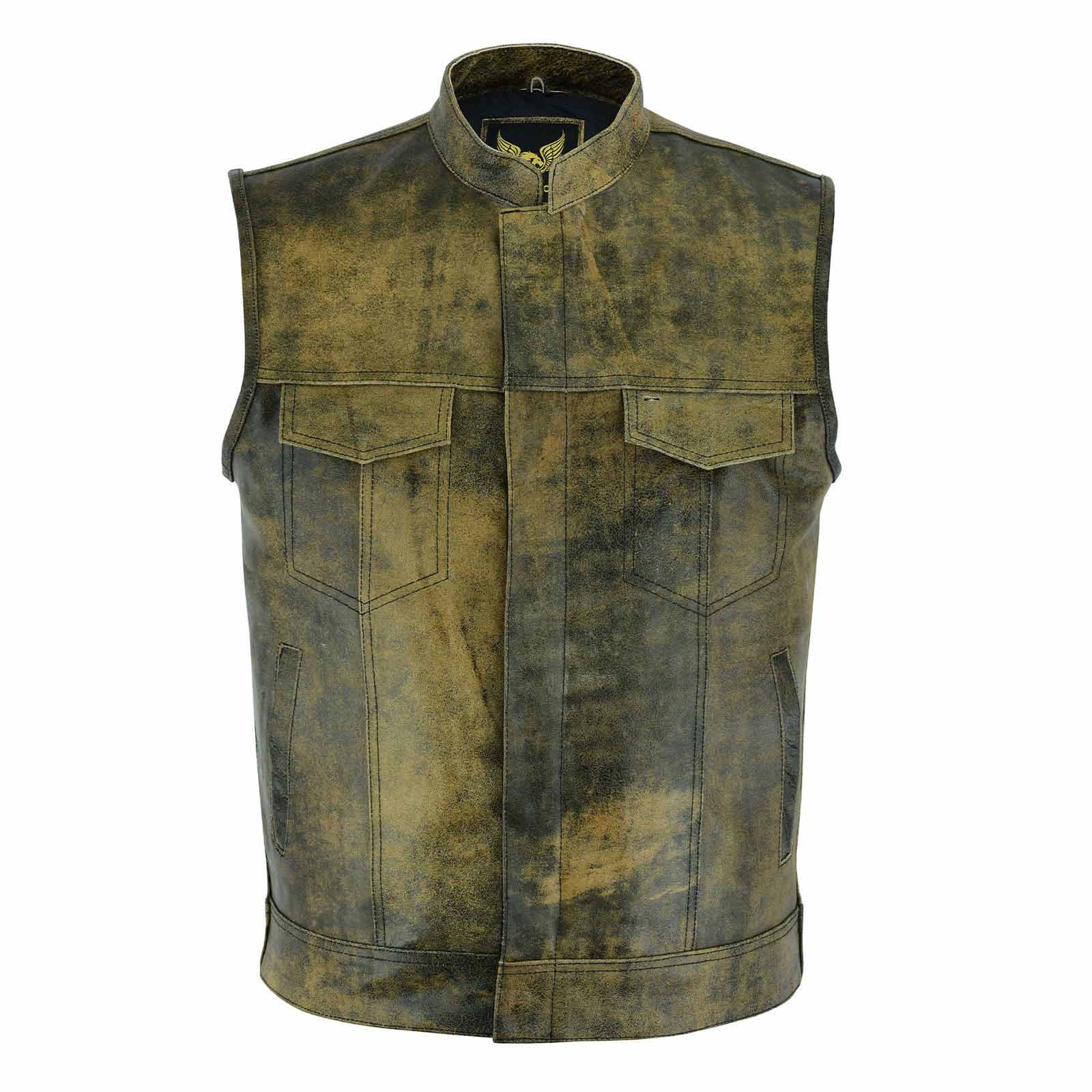 Leatherick SOA Distressed Brown Vintage Leather Vest