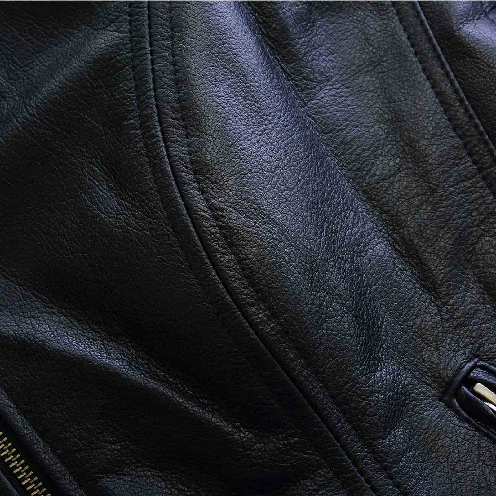Leatherick Classic Seven Line Black Leather Vest
