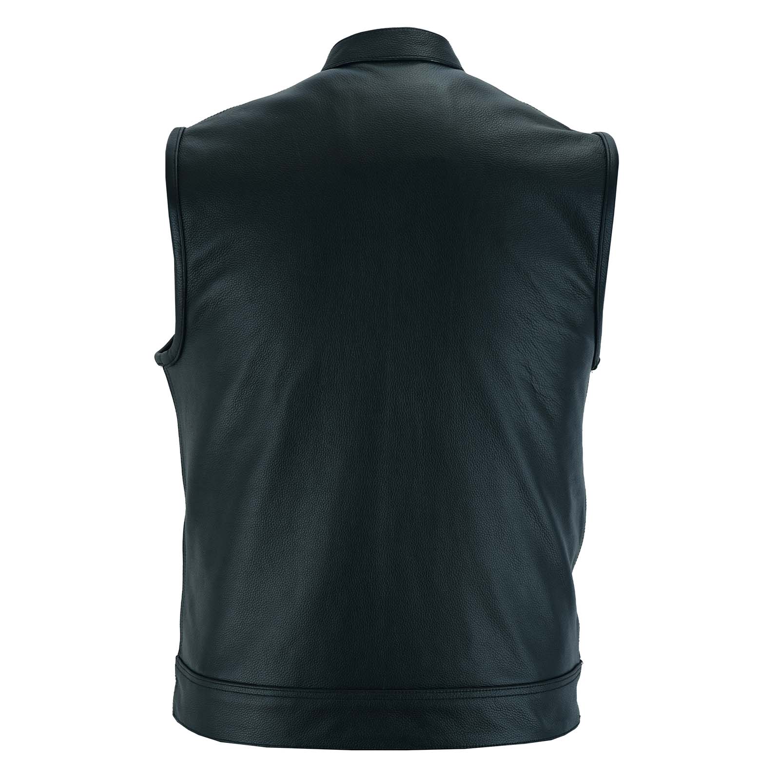 Back view of the USA SOA 7 Milled Waistcoat with a large back panel and black polyester lining.