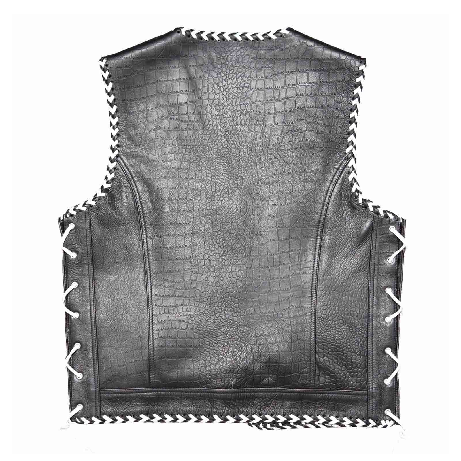 Leatherick Braided Leather Vest With Laces