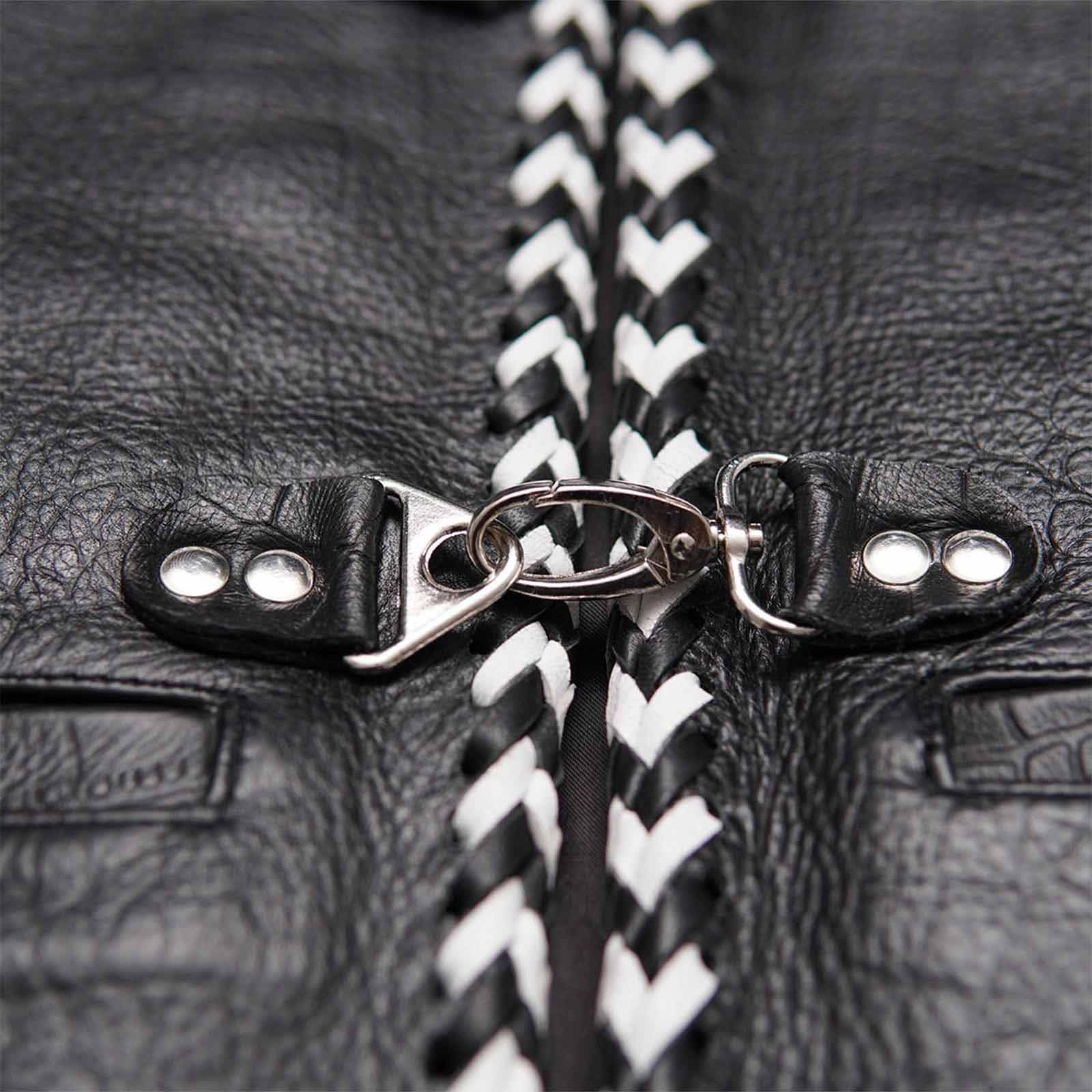 Leatherick Braided Leather Vest With Laces