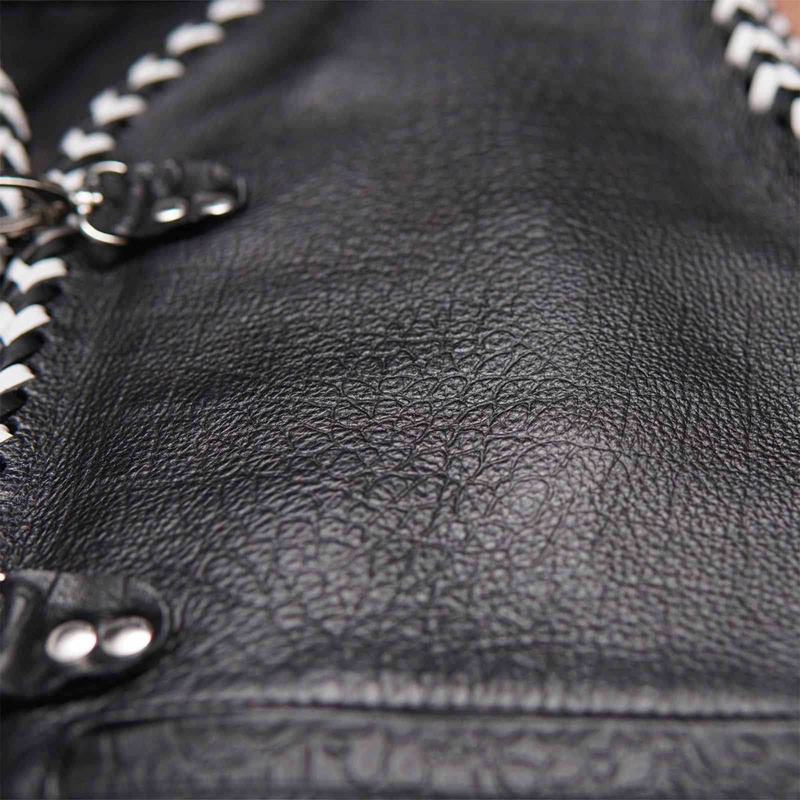 Leatherick Braided Leather Vest With Laces