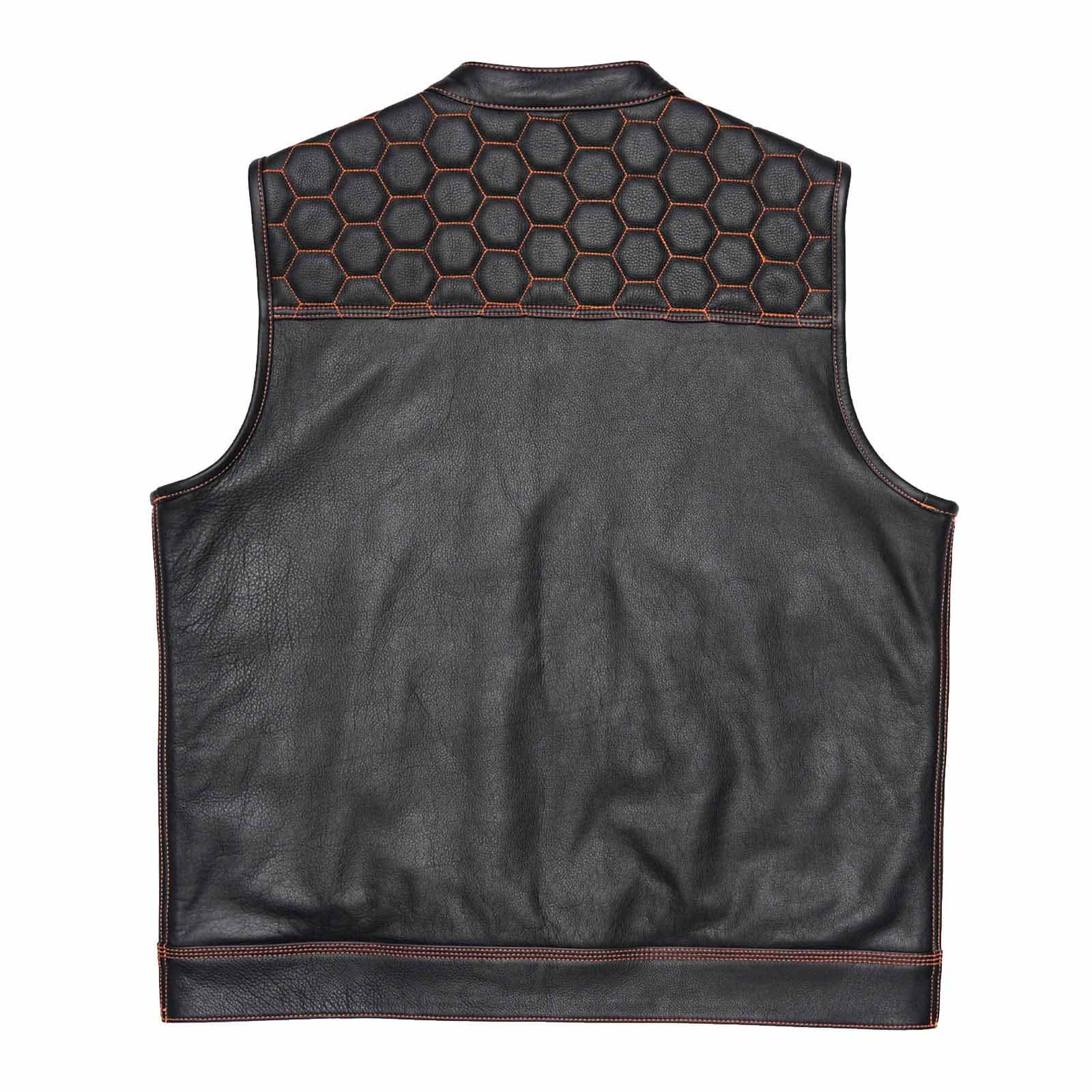Leatherick Honeycomb Stitch Motorcycle Vest