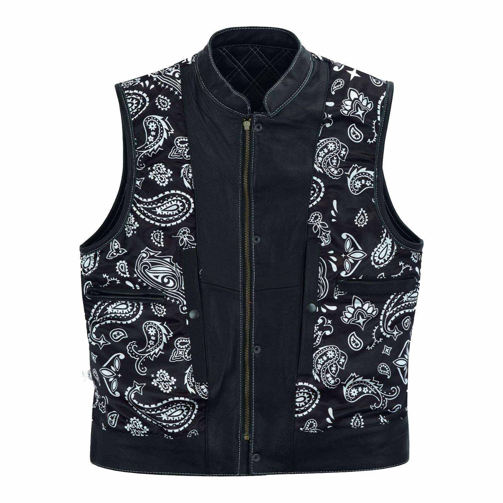 Leatherick SOA style Diamond Stitch Leather Vest