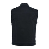 Back view of US SOA Denim 02 Waistcoat S with large 4-panel design and breathable mesh lining.