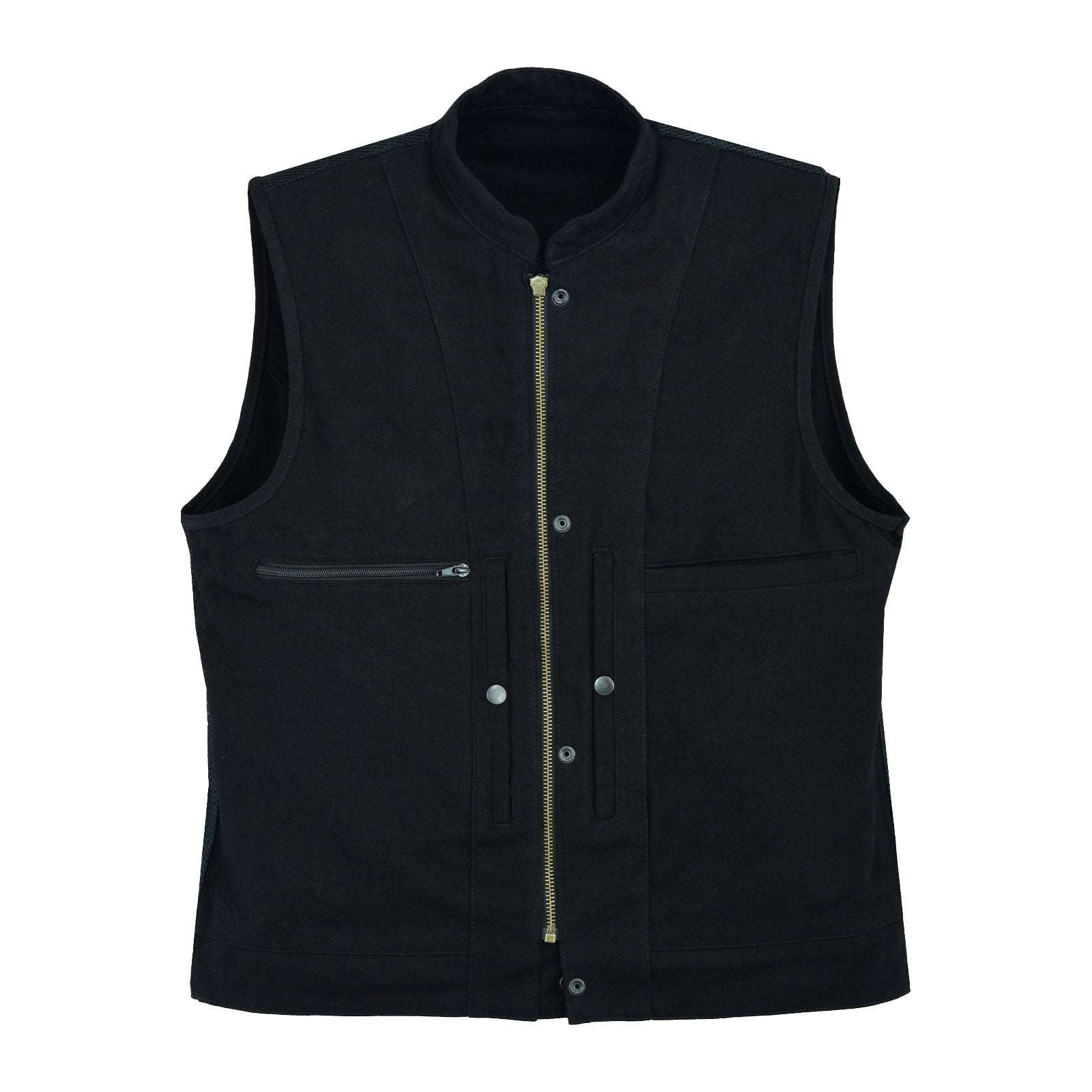 Full inner view of US SOA Denim 02 Waistcoat S with pure denim lining and cotton-lined pockets