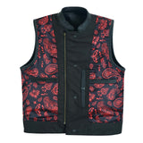 Full inner view of USA SOA7 Premium Waistcoat with satin polyester lining and paisley print.