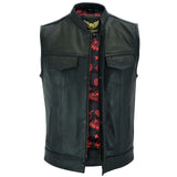 Front view of USA SOA7 Premium Waistcoat open showing brass zippers.
