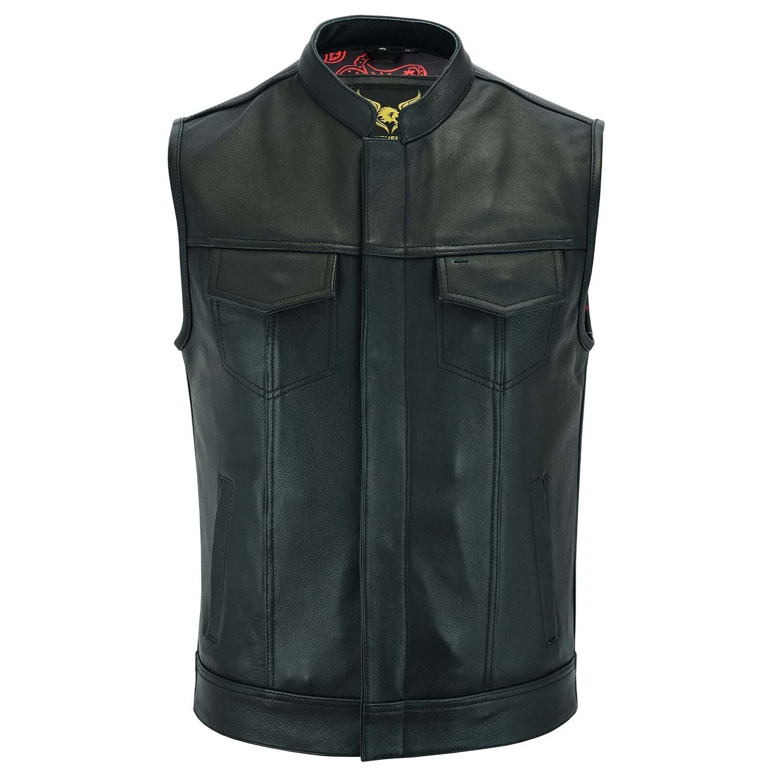 Front view of USA SOA7 Premium Waistcoat closed with real brass snaps.
