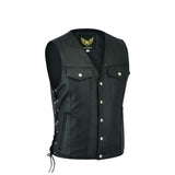 Leatherick Classic Denim Style Motorcycle Vest
