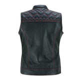 Women’s SOA Red Heart Leather Motorcycle Vest