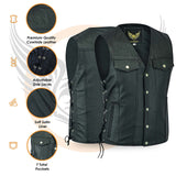 Leatherick Classic Denim Style Motorcycle Vest