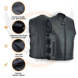 Leatherick Collarless SWAT Tactical Style leather Vest