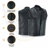 Leatherick Cowhide Club style Leather Vest