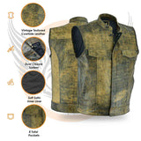 Leatherick SOA Distressed Brown Vintage Leather Vest