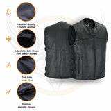 Leatherick SWAT Style Cowhide Biker Vest