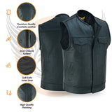 Leatherick Sons Of Anarchy Collarless Black biker Vest