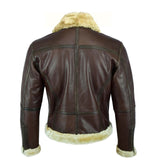 Men's Brown Leather Jacket with Fur Liner