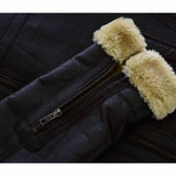 Men's Brown Leather Jacket with Fur Liner