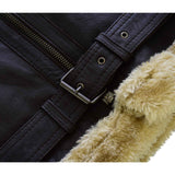 Men's Brown Leather Jacket with Fur Liner