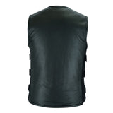 Back Image of Leatherick SWAT Style Cowhide Biker Vest