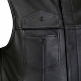 Leatherick Sons Of Anarchy Black Collarless Biker Vest