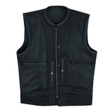 Inner of Leatherick SOA Collarless Black biker Vest
