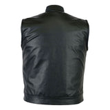 Back of Leatherick SOA Collared Biker Vest