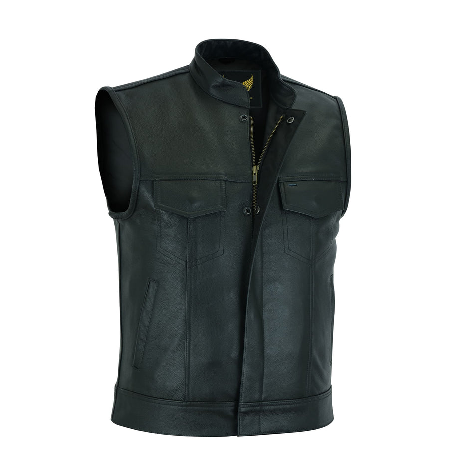 Dames lederen gevlochten biker stijl gilet voor casual en mode mouwloos jas/vest (2XL) (16