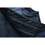 SOA Black Leather Biker Vest