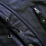 Black Leather Vest with side laces