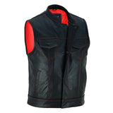 Leather Vest With Red Liner
