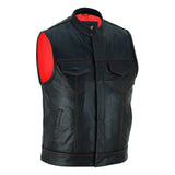 Front Image of SOA Biker Vest With Red Liner