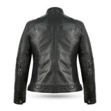 Ladies Blair Black Cafe Racer Biker Jacket