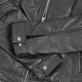 Ladies Blair Black Cafe Racer Biker Jacket