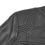 Ladies Blair Black Cafe Racer Biker Jacket