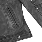 Ladies Blair Black Cafe Racer Biker Jacket