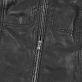 Ladies Blair Black Cafe Racer Biker Jacket