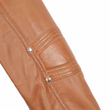 Ladies Blair Tan Cafe Racer Biker Jacket