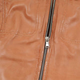 Ladies Blair Tan Cafe Racer Biker Jacket