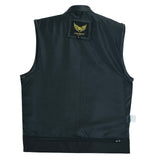 Inner full view of the back of the USA SOA 7 Milled Waistcoat showing the black polyester lining and waistband.