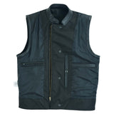 Inner full view of the front of the USA SOA 7 Milled Waistcoat with black polyester lining and inside pockets.