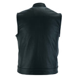 Back of Leatherick Cowhide Club Style Leather Vest