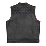 Leatherick Dual Closure Diamond Stitch Vest