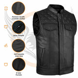 Leatherick SOA Style Black Diamond Black Vest