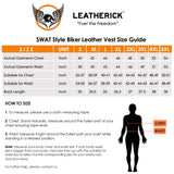 Size Chart - Leatherick SWAT Style Cowhide Biker Vest