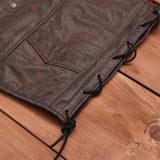 Leatherick Classic biker Leather Vest With Laces