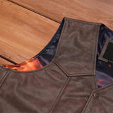 Leatherick Classic biker Leather Vest With Laces
