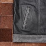 Pocket of Diamond Stitch Leather Vest